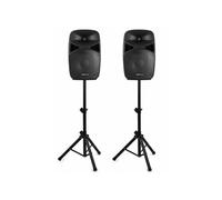 VPS122A Kit sono DJ avec pieds - 800 Watts, haut-parleurs avec LEDs, égaliseur 5 bandes, télécommande incluse