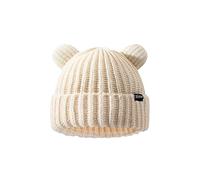 VPTMRP Bonnet tricoté chaud et souple au crochet avec oreilles d'ours, beige, M/L