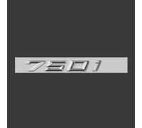 VPVCKMVTVZ 1 pièces argent 3D ABS emblème Badge Logo carrosserie arrière coffre numéro lettre autocollants 730i 740i 750i 730d style adapté for BMW série 7(750i)