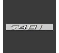 VPVCKMVTVZ 1 pièces argent 3D ABS emblème Badge Logo carrosserie arrière coffre numéro lettre autocollants 730i 740i 750i 730d style adapté for BMW série 7(740i)