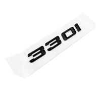 VPVCKMVTVZ Autocollant 3D ABS chromé noir 330i, lettres d'emblème 330d, Badge de coffre arrière de voiture adapté Fit For BMW E46 E90 E91 E30 F30, accessoires de voiture(330i Glossy Black)