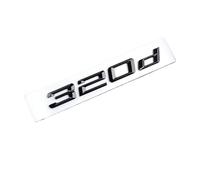 VPVCKMVTVZ Autocollant 3D ABS chromé noir mat 320d, emblème de lettres for coffre arrière de voiture, adapté Fit For BMW 320d E46 E90 E92 F30 F31 G20, accessoires automobiles(Glossy Black)