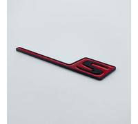 VPVCKMVTVZ Badge de coffre arrière de voiture ABS 3D, autocollant emblème S Logo adapté for Mercedes AMG A GLA CLA 45 GLE GLC CE 63 S X156 W205 W212 W207 W176(Matte black red big)