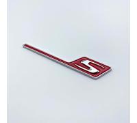VPVCKMVTVZ Badge de coffre arrière de voiture ABS 3D, autocollant emblème S Logo adapté for Mercedes AMG A GLA CLA 45 GLE GLC CE 63 S X156 W205 W212 W207 W176(Silver red big)