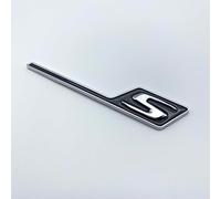 VPVCKMVTVZ Badge de coffre arrière de voiture ABS 3D, autocollant emblème S Logo adapté for Mercedes AMG A GLA CLA 45 GLE GLC CE 63 S X156 W205 W212 W207 W176(Black silver big)