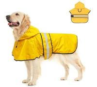 VPVCKMVTVZ Manteau imperméable à Capuche for Chien, Haute visibilité, Coupe-Vent, Veste de Pluie for Animaux de Compagnie, Bande réfléchissante, Cape de Protection for Chien(Yellow,S Length 31.8cm)