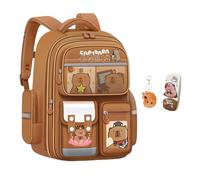 VPVMUKLRDK Capybara Sac à Dos en Dessin Animé, Bandoulière Réglable, Capybara Sac à Dos en Dessin Animé avec Trousse à Crayons (A,Large)