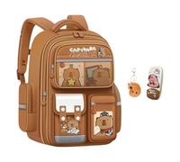 VPVMUKLRDK Capybara Sac à Dos en Dessin Animé, Bandoulière Réglable, Capybara Sac à Dos en Dessin Animé avec Trousse à Crayons (B,Large)