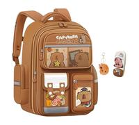 VPVMUKLRDK Cute Capybara Cartoon Backpack, Lightweight Large Capacity Waterproof Travel Backpack with Capybara Pencil Case (F,Large)