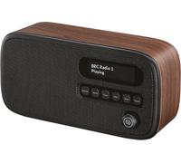 VQ Dexter Radio Dab Plus/Dab avec FM, Haut-parleurs Stéréo 3W et Écran LCD - Alimentée par Secteur et Batterie Radio Portable avec 60 Présélections, Antenne et Prise Casque - Noyer