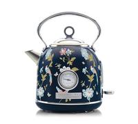 VQ Laura Ashley Bouilloire Electrique Sans Fil avec Imprimé Elveden Bleu - Bouilloire Vintage 1,7 Litre avec 2,2 KW Ébullition Rapide, Protection Contre la Surchauffe et Indicateur de Température