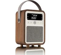 VQ Monty Radio DAB Plus/DAB avec Bluetooth, FM et Radio Réveil Fonction - Alimentée par Secteur et Batterie Radio Portable avec Antenne, Prise Casque et Port de Charge USB - Noyer
