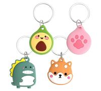 VQBKHO Coque Pour AirTag 4 Pièces Compatible Avec Collier Chien, Collier Chat, Porte Clés, Design Mignon En Silicone Souple