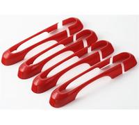 VQLDPX Housses Poignée Porte Garnitures De Poignées Porte Pour Jeep Pour Renegade 2015+ Avant, Arrière, Extérieur, Côtés Autocollants Décorative Extérieure Voiture(Rouge 2)