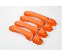 VQLDPX Housses Poignée Porte Garnitures De Poignées Porte Pour Jeep Pour Renegade 2015+ Avant, Arrière, Extérieur, Côtés Autocollants Décorative Extérieure Voiture(Orange 1)
