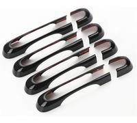 VQLDPX Housses Poignée Porte Garnitures De Poignées Porte Pour Jeep Pour Renegade 2015+ Avant, Arrière, Extérieur, Côtés Autocollants Décorative Extérieure Voiture(Noir 2)
