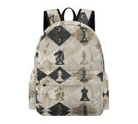 Vqqkasmn Sac à dos de voyage pour ordinateur portable, sac à dos d'échecs, motif marron imprimé, pour femmes, adolescents, filles, garçons, sac à dos léger résistant à l'eau