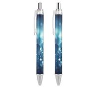 Vqqkasmn Stylos à bille rétractables avec clip de poche - Encre noire - Image en cœur sur fond imprimé pour journal intime, prise de notes, fournitures scolaires de bureau, cadeaux pour femme