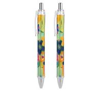 Vqqkasmn Stylos à bille rétractables avec clip de poche - Encre noire - Jaune clair vif - Pour journal intime, prise de notes, bureau, fournitures scolaires, cadeaux pour femme