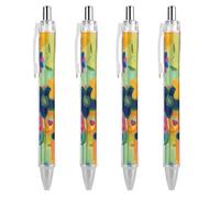 Vqqkasmn Stylos à bille rétractables avec clip de poche - Encre noire - Jaune clair vif - Pour journal intime, prise de notes, bureau, fournitures scolaires, cadeaux pour femme