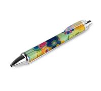 Vqqkasmn Stylos à bille rétractables avec clip de poche - Encre noire - Jaune clair vif - Pour journal intime, prise de notes, bureau, fournitures scolaires, cadeaux pour femme