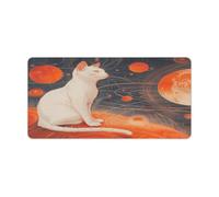 Vqqkasmn Tapis de souris pour jeux vidéo - Grands chats et planètes - Imprimé pour ordinateur, ordinateur portable, bureau, maison