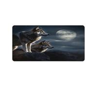 Vqqkasmn Tapis de souris pour jeux vidéo Motif grands loups au clair de lune pour ordinateur portable bureau maison