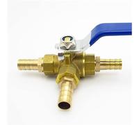 VQRINWIEL Valve Hose Barb Full Port L-Port Three Ways Brass Ball Valve Connector for Water Oil Air Gas(16mm OD)