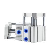 VQRINWIEL Vérin pneumatique Compact à Double Effet, Tige de Guidage, Course magnétique de 5 à 100 mm, 20/25/32 mm, 1 pièce(Stroke 100mm,CDQMB 32mm)