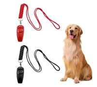 VQUNBG 2 Pcs Sifflet Chien Rappel, Haute Fréquence Clicker pour Chiens, Sifflet Ultrason Chien pour Chiens (Rouge et Noir)