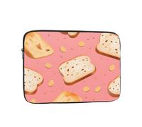 VQUVQV Housse de protection pour ordinateur portable avec doublure douce rembourrée avec fermeture éclair, sac de transport, sac fin et léger pour ordinateur portable motif pain rose