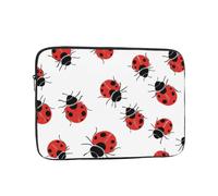 VQUVQV Housse de protection pour ordinateur portable, doublure douce, housse rembourrée à fermeture éclair, sac de transport, sac mince et léger pour ordinateur portable motif coccinelle rouge