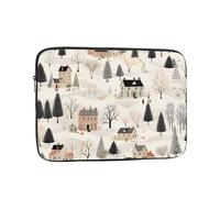VQUVQV Housse de transport pour ordinateur portable de 15 pouces - Motif village d'hiver - Fin et léger