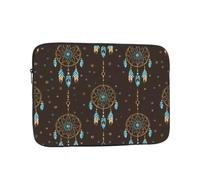 VQUVQV Housse pour ordinateur portable 13 pouces marron bleu doré Dreamcatcher Portable Case Housse fine et légère pour ordinateur portable Mallette de transport