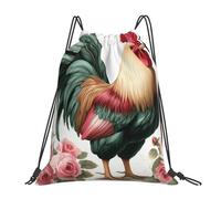 VQUVQV Sac à dos avec cordon de serrage pour enfants et adultes, léger et imperméable, pour la natation, la plage, les voyages, Un beau coq