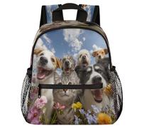 VQUVQV Sac à dos pour enfants, garçons et filles, sac à dos de maternelle, sac à dos d'école, sac de voyage, sac à dos pour enfants de 3 à 8 ans, Chiens et chats heureux