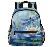 VQUVQV Sac à dos pour enfants, garçons et filles, sac à dos de maternelle, sac à dos d'école, sac de voyage, sac à dos pour enfants de 3 à 8 ans, Nymphéas Libellule Art