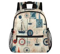 VQUVQV Sac à dos pour enfants, garçons et filles, sac à dos de maternelle, sac à dos d'école, sac de voyage, sac à dos pour enfants de 3 à 8 ans, Ancre nautique rétro boussole bateau