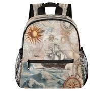 VQUVQV Sac à dos pour enfants, garçons et filles, sac à dos de maternelle, sac à dos d'école, sac de voyage, sac à dos pour enfants de 3 à 8 ans, Boussole pour navires nautiques