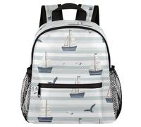 VQUVQV Sac à dos pour enfants, garçons et filles, sac à dos de maternelle, sac à dos d'école, sac de voyage, sac à dos pour enfants de 3 à 8 ans, Petits voiliers et mouettes