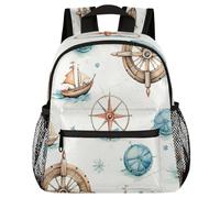 VQUVQV Sac à dos pour enfants, garçons et filles, sac à dos de maternelle, sac à dos d'école, sac de voyage, sac à dos pour enfants de 3 à 8 ans, Boussole nautique