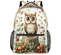VQUVQV Sac à dos pour femme et homme, sac à dos léger pour ordinateur portable, sac à dos décontracté pour l'université, le travail, les voyages, Chouette debout sur une souche d'arbre