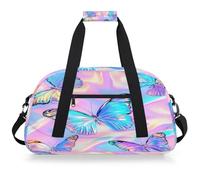 VQUVQV Sac de sport de voyage pour homme et femme, résistant à l'eau, sac de sport, sac de week-end, sac à main de nuit, Art Neon Butterfly