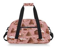 VQUVQV Sac de sport de voyage pour homme et femme, résistant à l'eau, sac de sport, sac de week-end, sac à main de nuit, Arbres de Noël roses et sucre d'orge