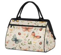 VQUVQV Sac de sport de voyage, sac de sport imperméable, sac de sport pour le week-end, sac de voyage pour homme et femme, Papillon Fleur Sauvage