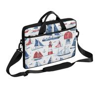 VQUVQV Sacoche pour ordinateur portable - Pour homme et femme - Étanche - Avec bandoulière, Aquarelle Navires Phare