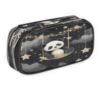 VQUVQV Trousse à crayons de grande capacité avec fermeture éclair, Adorable panda étoilé Swing Art, Organiseur de sac