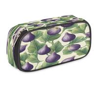 VQUVQV Trousse à crayons de grande capacité avec fermeture éclair, Motif feuilles de figuier, Organiseur de sac