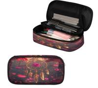 VQUVQV Trousse à crayons de grande capacité pour l'école, le bureau, les filles, les garçons, les adultes, les adolescents, Attrape-rêves roses roses, Organiseur de sac