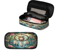 VQUVQV Trousse à crayons de grande capacité pour l'école, le bureau, les filles, les garçons, les adultes, les adolescents, Attrape-rêves chouette, Organiseur de sac